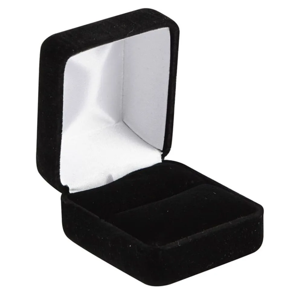 CORTEZ Black Walnut Wood Inlaid Titanium Men's Ring With Beveled Edges - 8mm