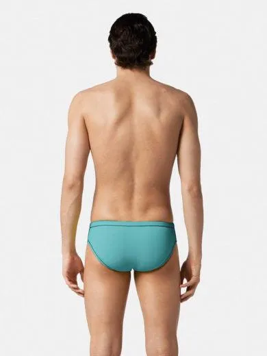 COSTUME AKRON ITALIA UOMO SLIP NUOTO PISCINA BICOLOR NERO CELESTE