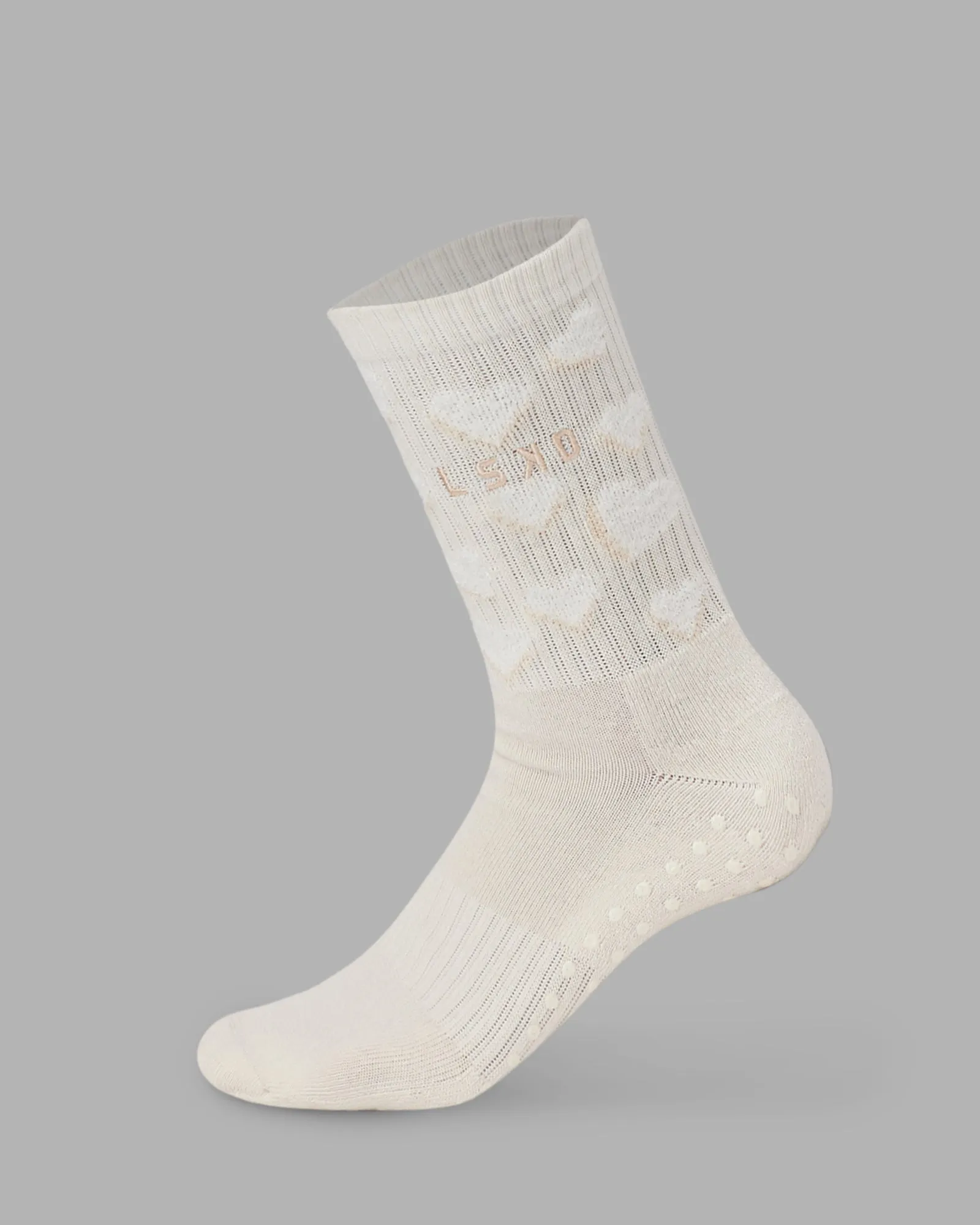 Cupid Crew Pilates Grip Socks - Ivory