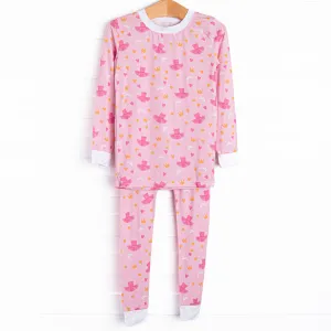 Dancing Queen Bamboo Pajama Set, Pink