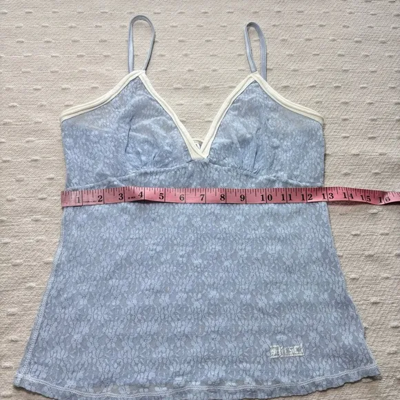 Diesel Vintage Stretchy Blue Lace Top Size L