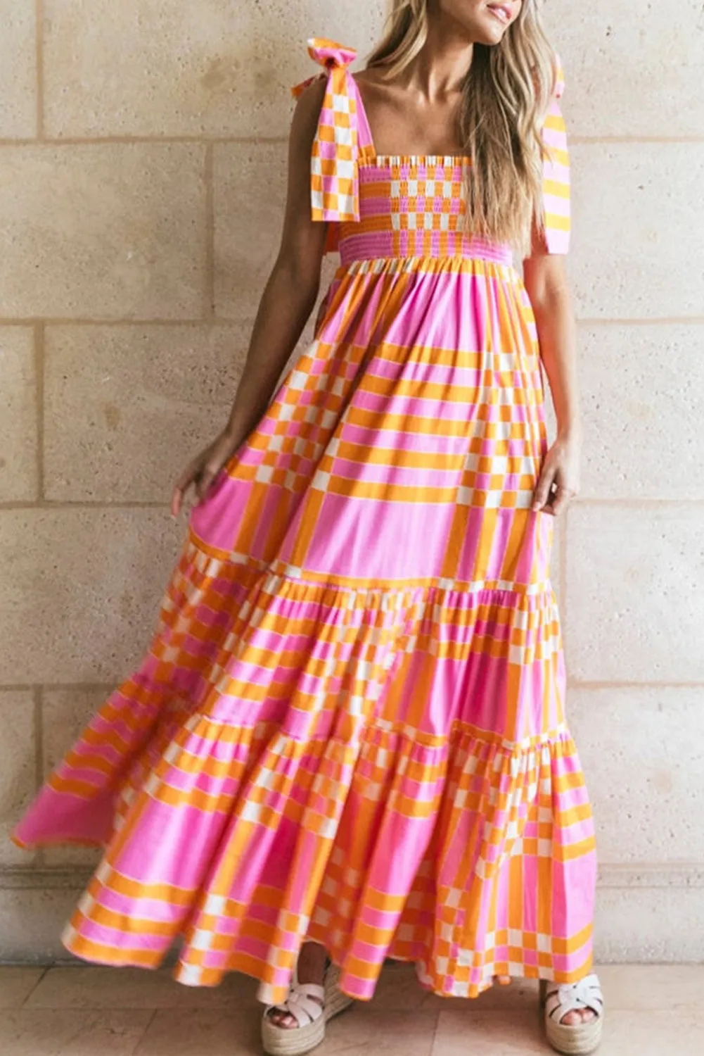 Dove | Checkered Maxi Dress
