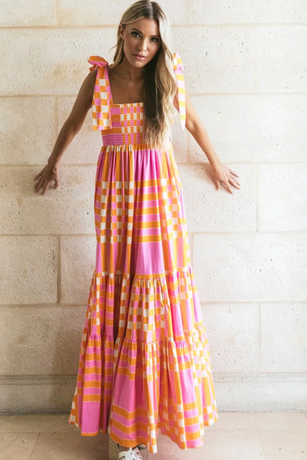 Dove | Checkered Maxi Dress