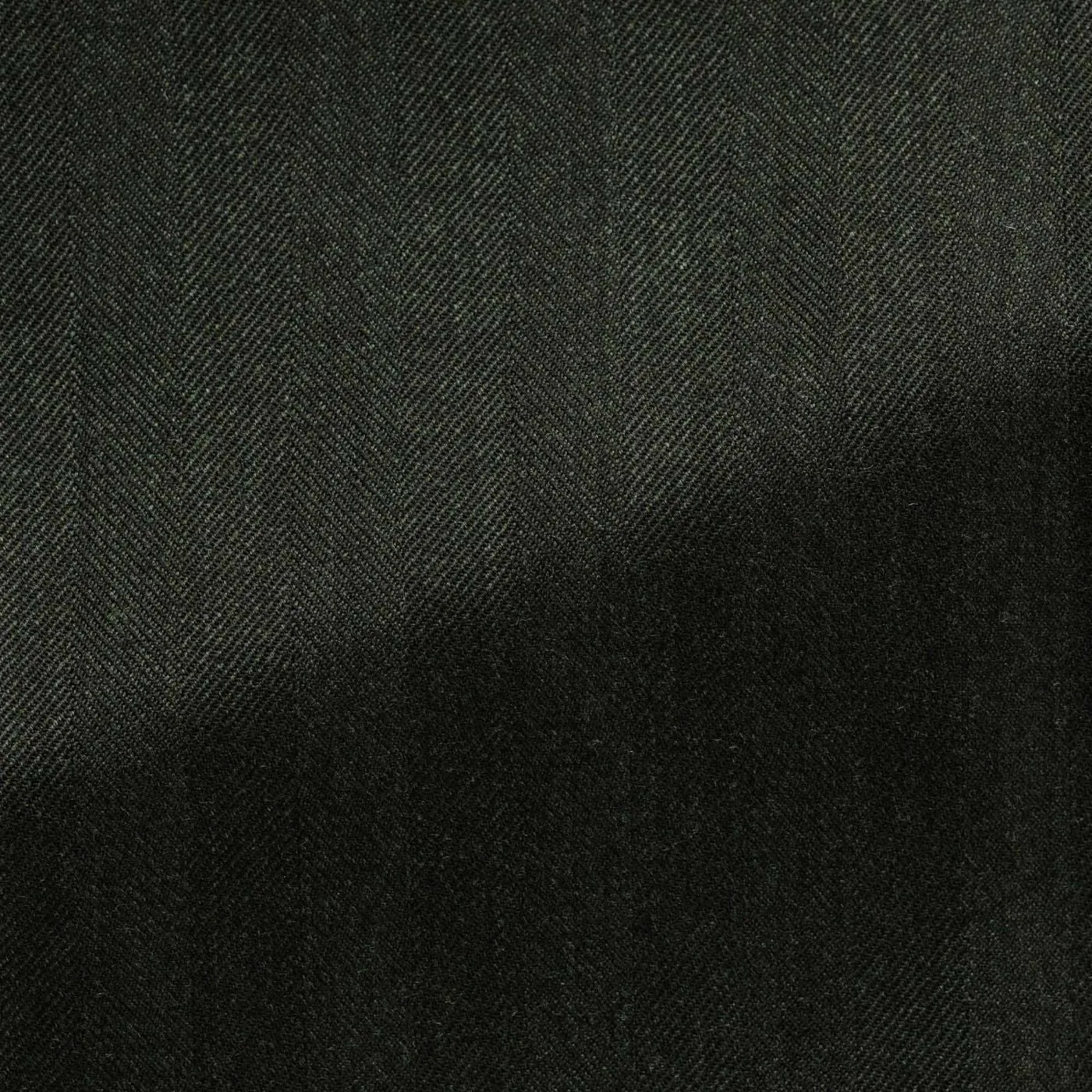 Drago Forest Green Natural Bi Stretch S130 Milled Wool Solaro Herringbone