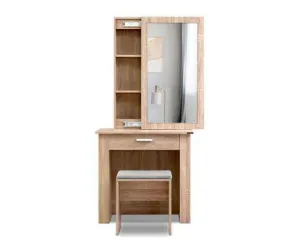 Dressing Table Mirror Stool Mirror Jewellery Cabinet Makeup Storage Wood