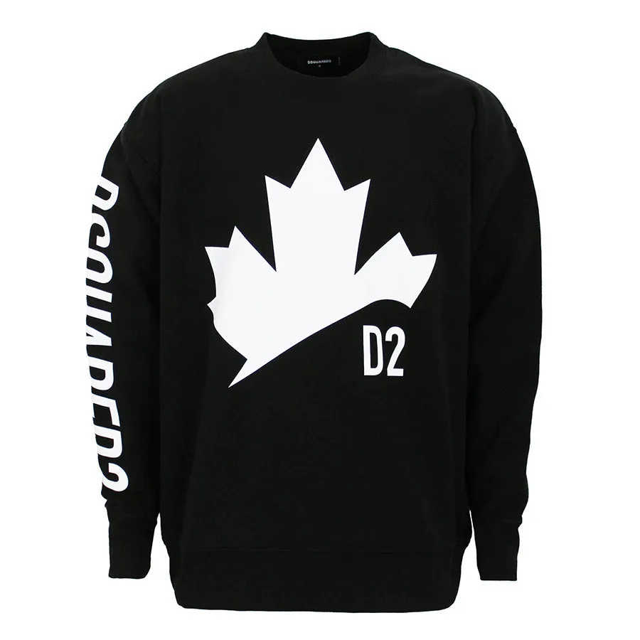 DSQUARED2 - D2 Leaf Oversized Sweatshirt in Black