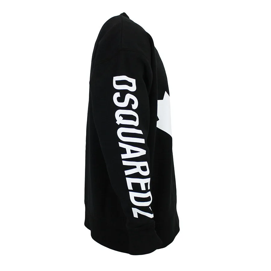 DSQUARED2 - D2 Leaf Oversized Sweatshirt in Black