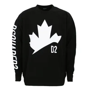 DSQUARED2 - D2 Leaf Oversized Sweatshirt in Black