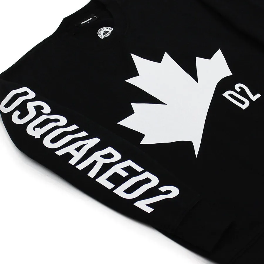 DSQUARED2 - D2 Leaf Oversized Sweatshirt in Black
