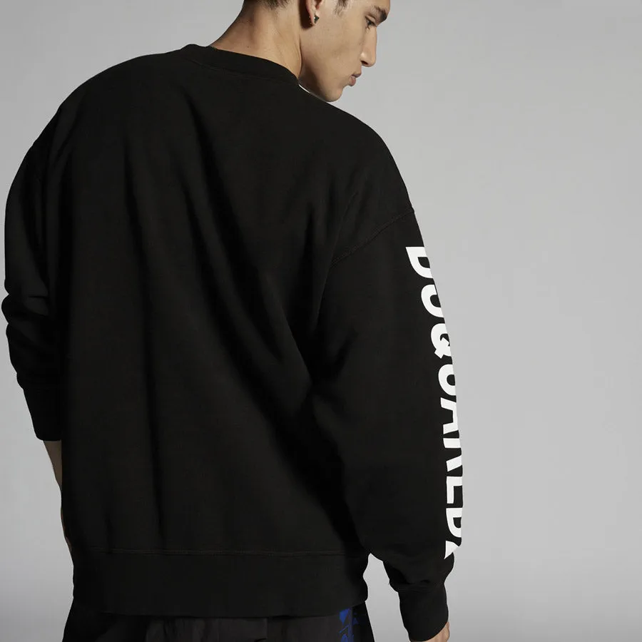 DSQUARED2 - D2 Leaf Oversized Sweatshirt in Black