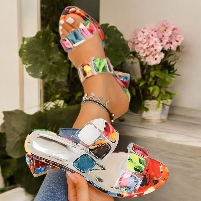 Evelyn | Women’s Colorful Low-Heeled Sandals