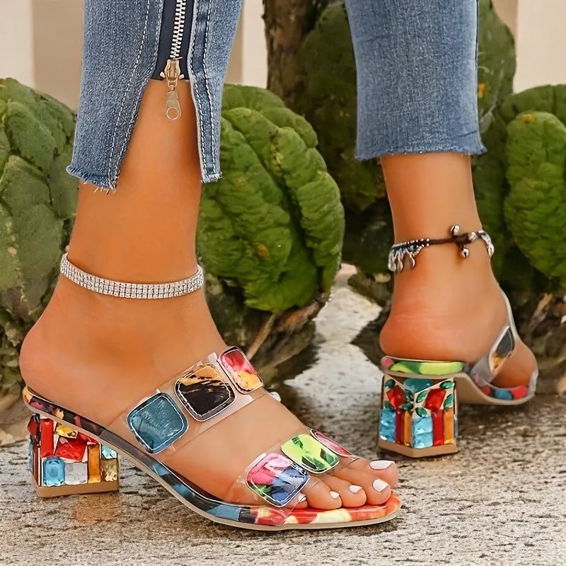 Evelyn | Women’s Colorful Low-Heeled Sandals