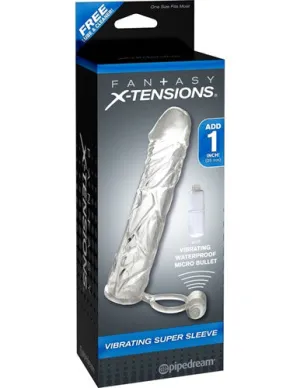 Fantasy X-Tensions Vibrating Super Sleeve - Clear