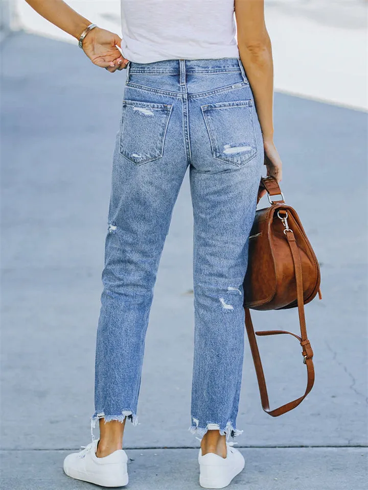 Fashion Skinny Women's Ripped Stretchy Denim Jeans
