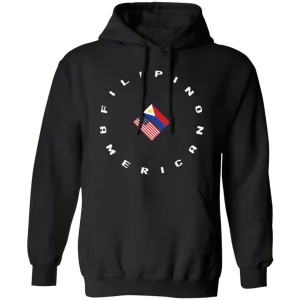 Filpino American in Circle Flags Unisex Pullover Hoodie