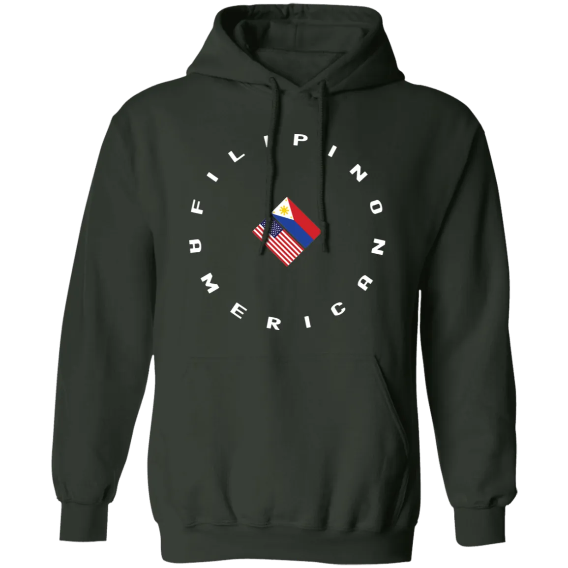 Filpino American in Circle Flags Unisex Pullover Hoodie