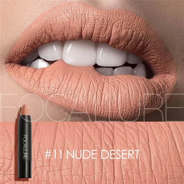 Focallure Waterproof Matte Lipstick – 19 Colors, Soft Texture, Long-Lasting Finish