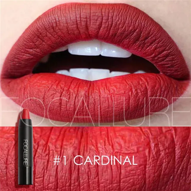 Focallure Waterproof Matte Lipstick – 19 Colors, Soft Texture, Long-Lasting Finish