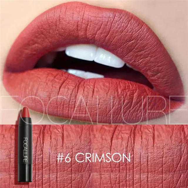 Focallure Waterproof Matte Lipstick – 19 Colors, Soft Texture, Long-Lasting Finish