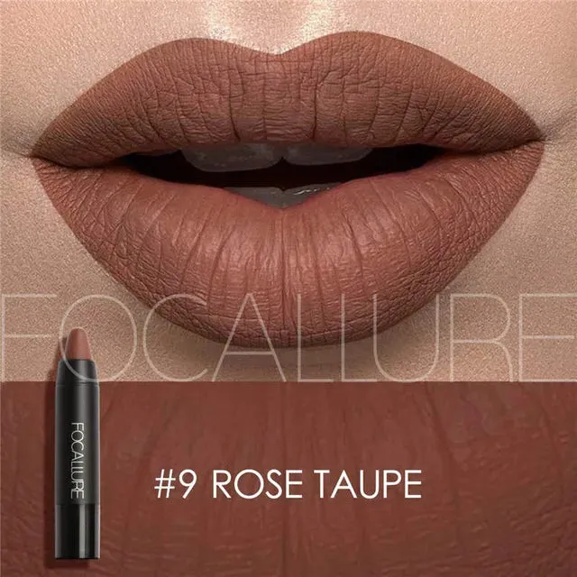 Focallure Waterproof Matte Lipstick – 19 Colors, Soft Texture, Long-Lasting Finish