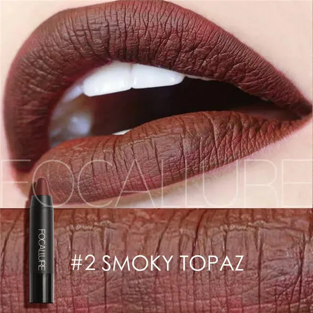 Focallure Waterproof Matte Lipstick – 19 Colors, Soft Texture, Long-Lasting Finish