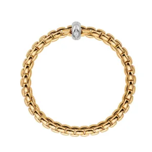 FOPE 'EKA' Large Gold Link Diamond Stretchy Bracelet