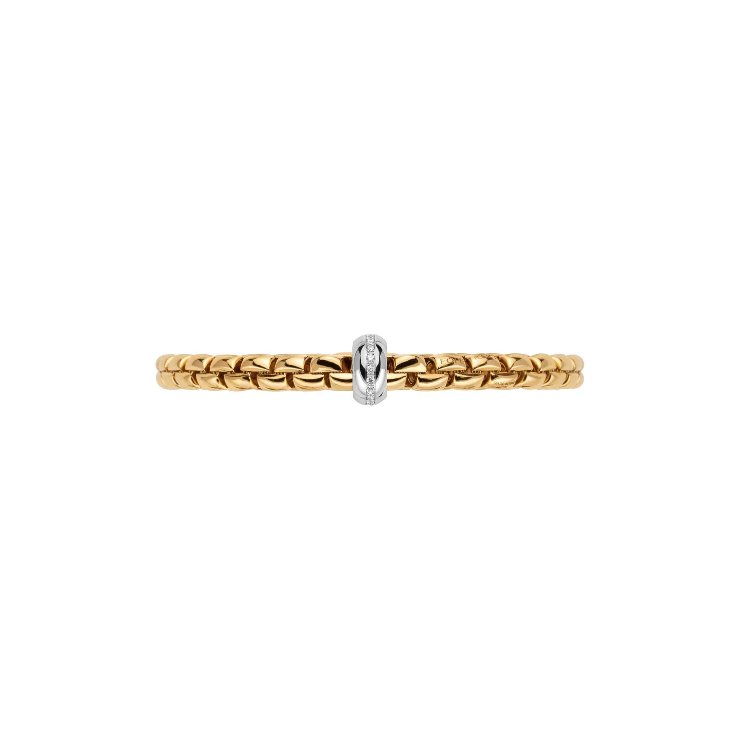 FOPE 'EKA' Large Gold Link Diamond Stretchy Bracelet