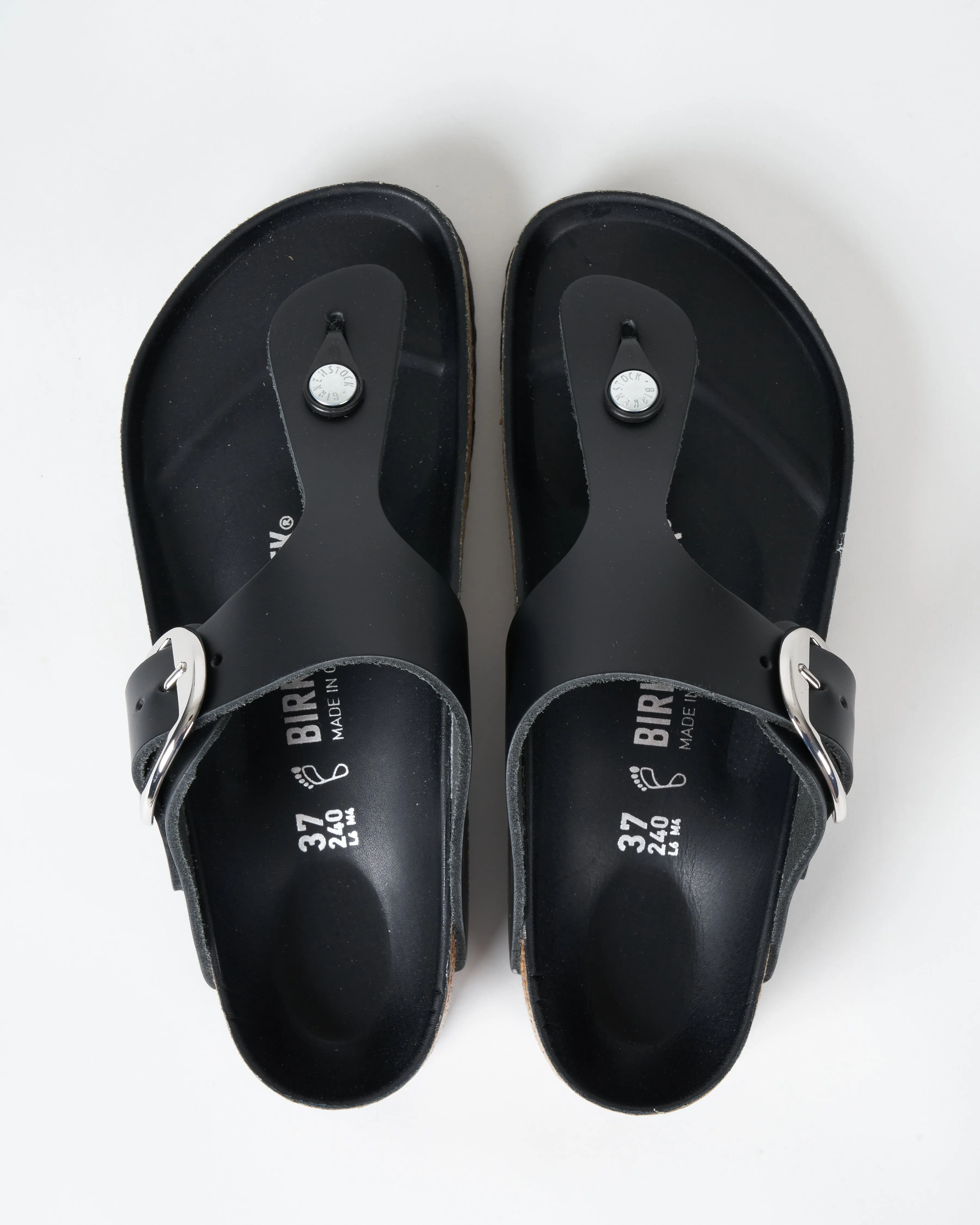 gizeh big buckle sandal - leather black