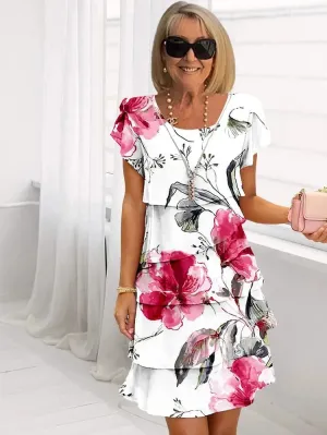 Guila | Cascading Floral Midi Dress