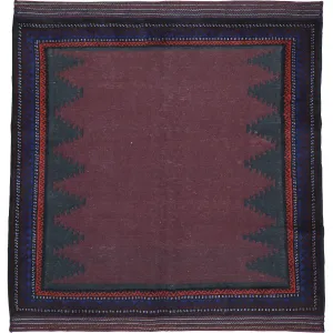 Hand-Woven Afghan Tribal Kilim Oriental Handmade Sumak Wool Rug (Size 4.6 X 4.7) Cwral-10260