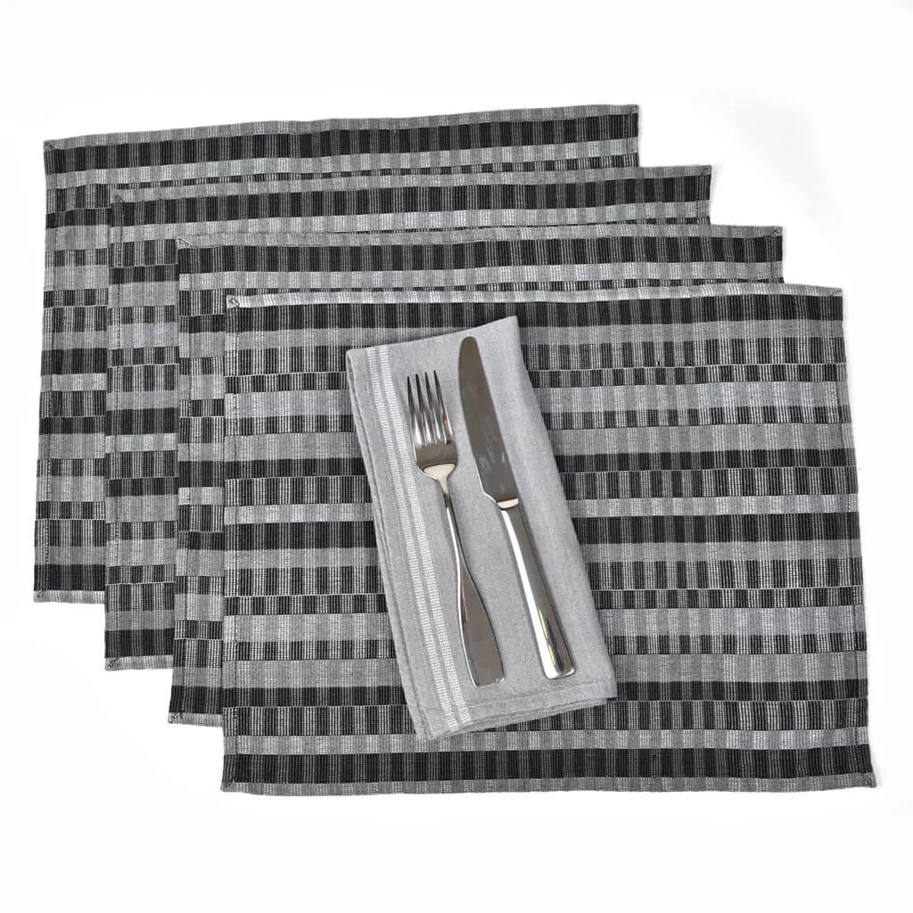 Hand Woven Cuadritos Placemats | Granite