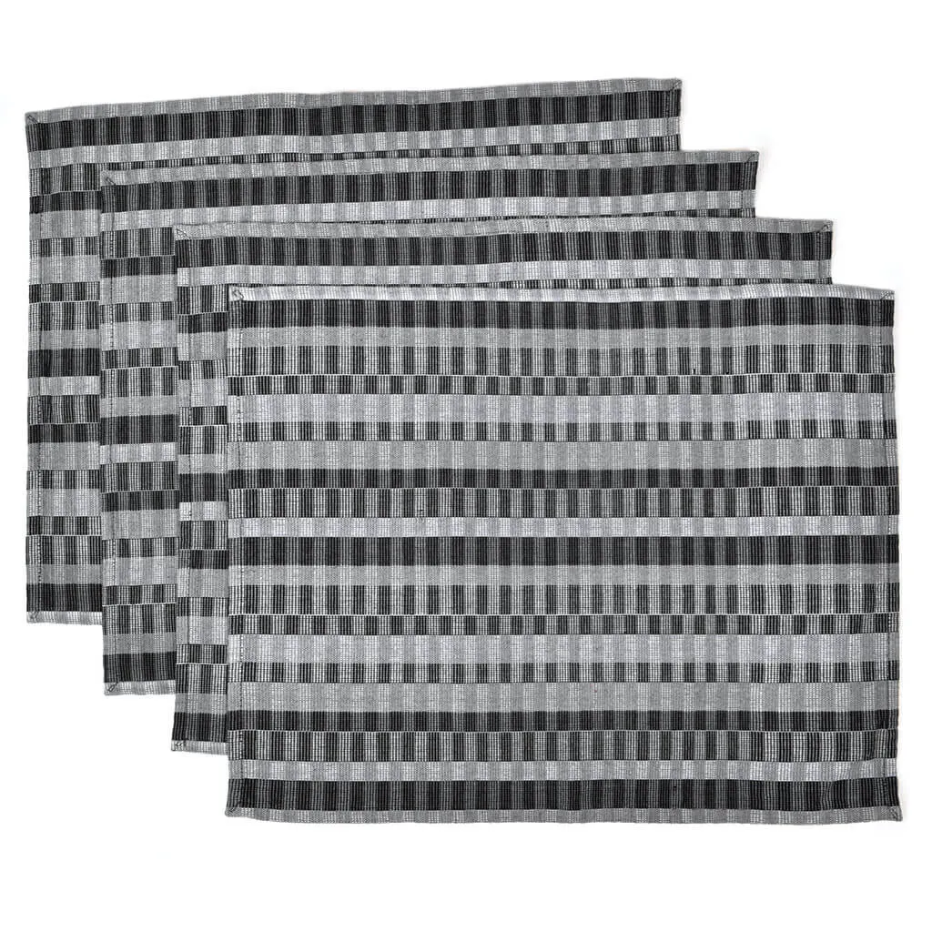 Hand Woven Cuadritos Placemats | Granite