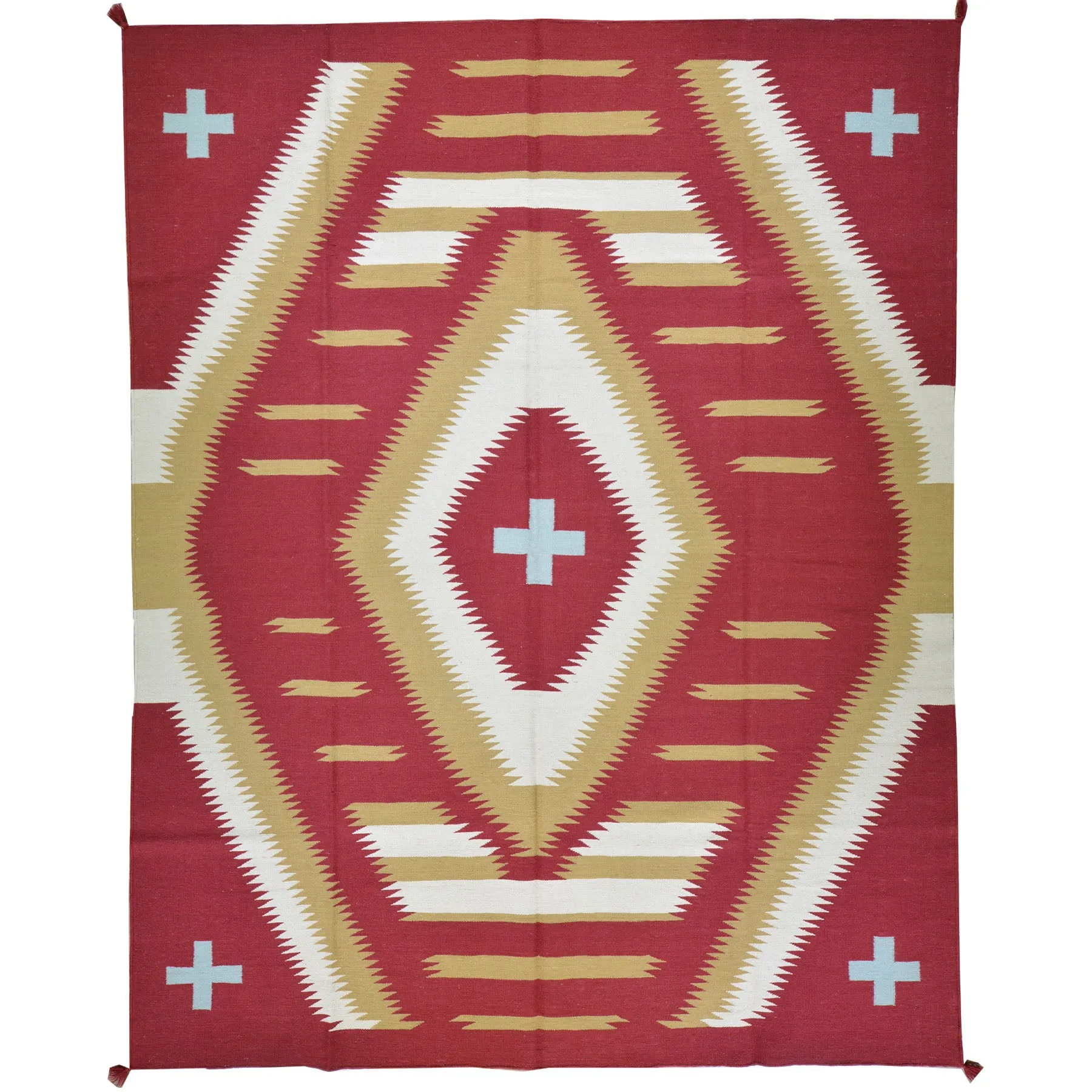 Hand-Woven Reversible Dhurrie Southwestern Design Rug (Size 8.0 X 10.1) Brral-3456