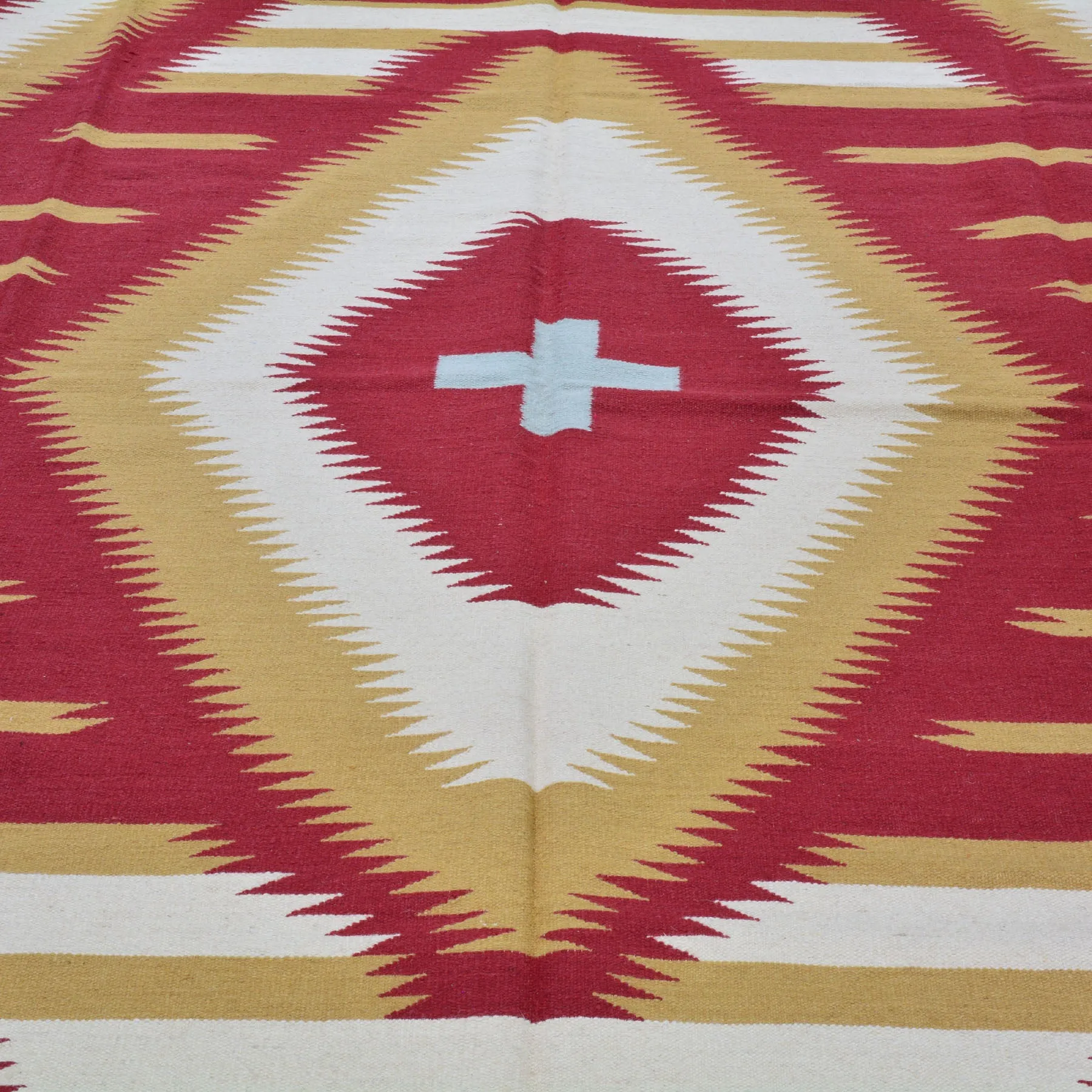 Hand-Woven Reversible Dhurrie Southwestern Design Rug (Size 8.0 X 10.1) Brral-3456