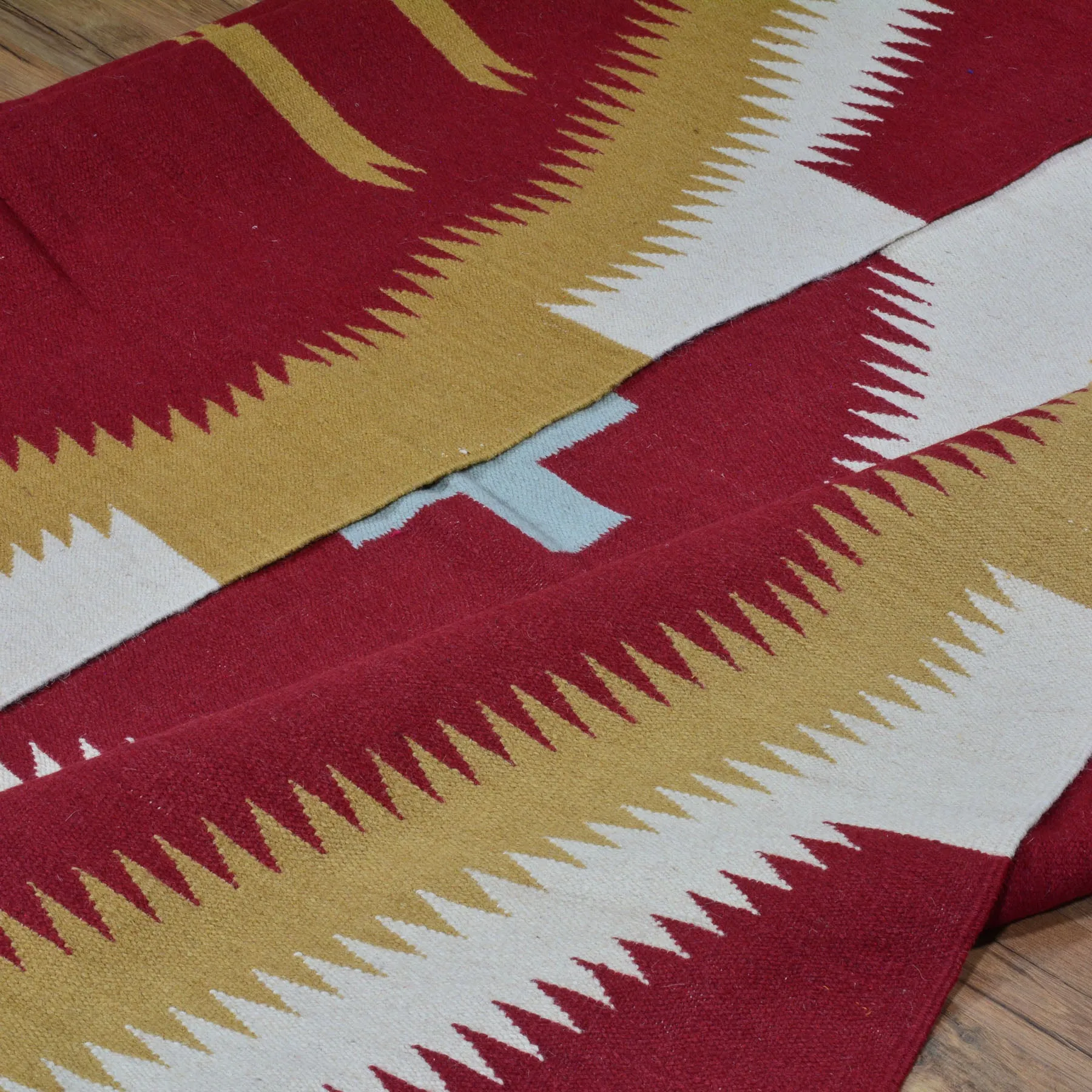 Hand-Woven Reversible Dhurrie Southwestern Design Rug (Size 8.0 X 10.1) Brral-3456