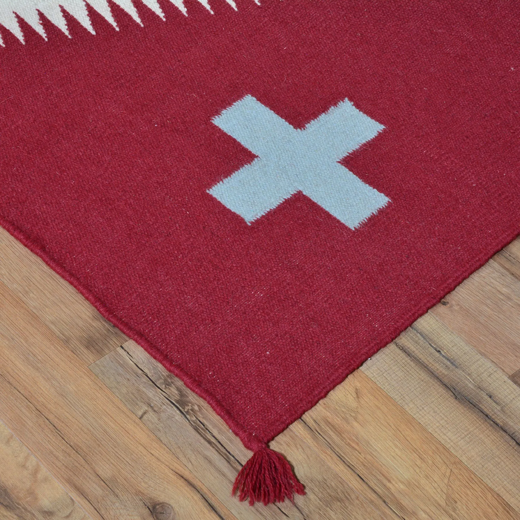 Hand-Woven Reversible Dhurrie Southwestern Design Rug (Size 8.0 X 10.1) Brral-3456