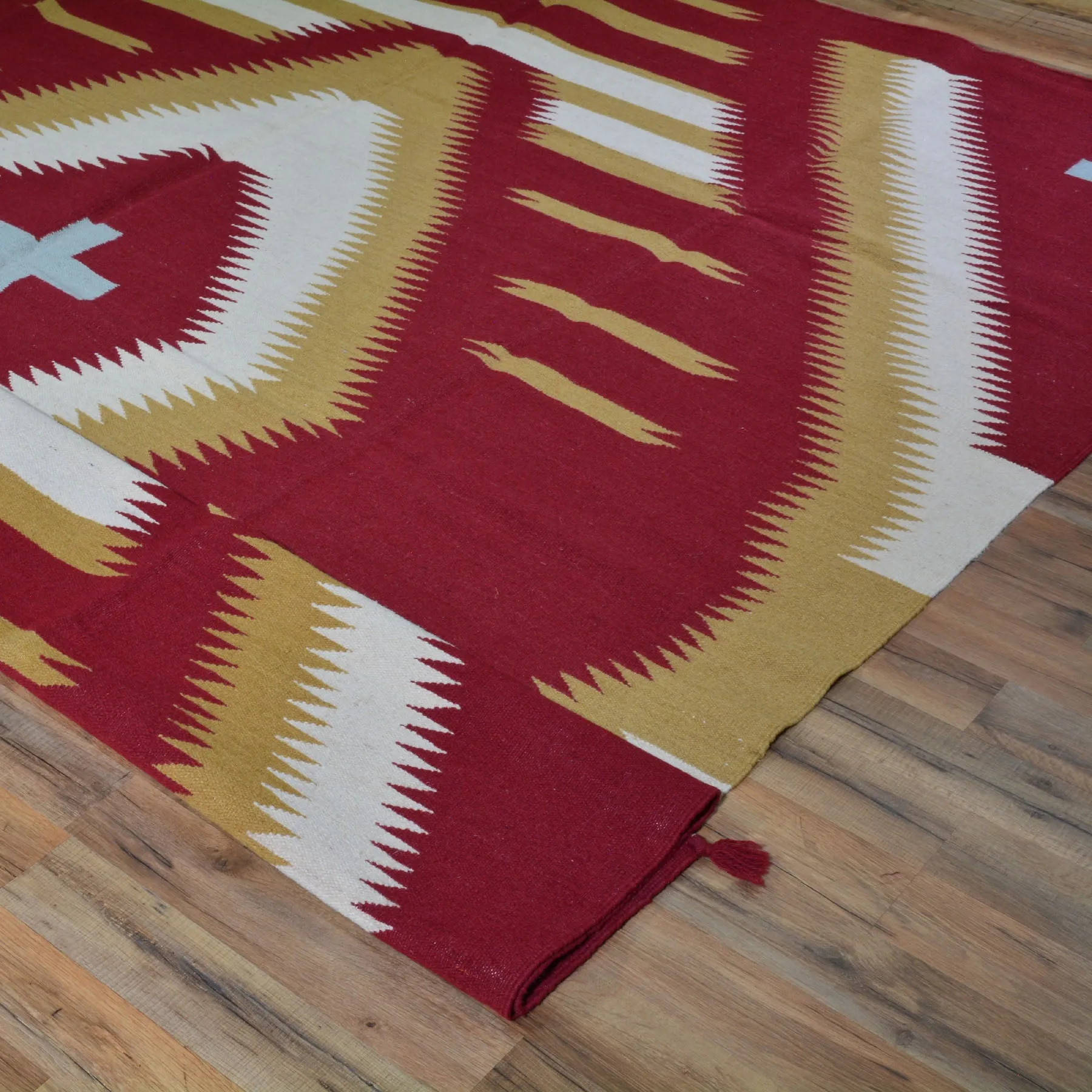 Hand-Woven Reversible Dhurrie Southwestern Design Rug (Size 8.0 X 10.1) Brral-3456