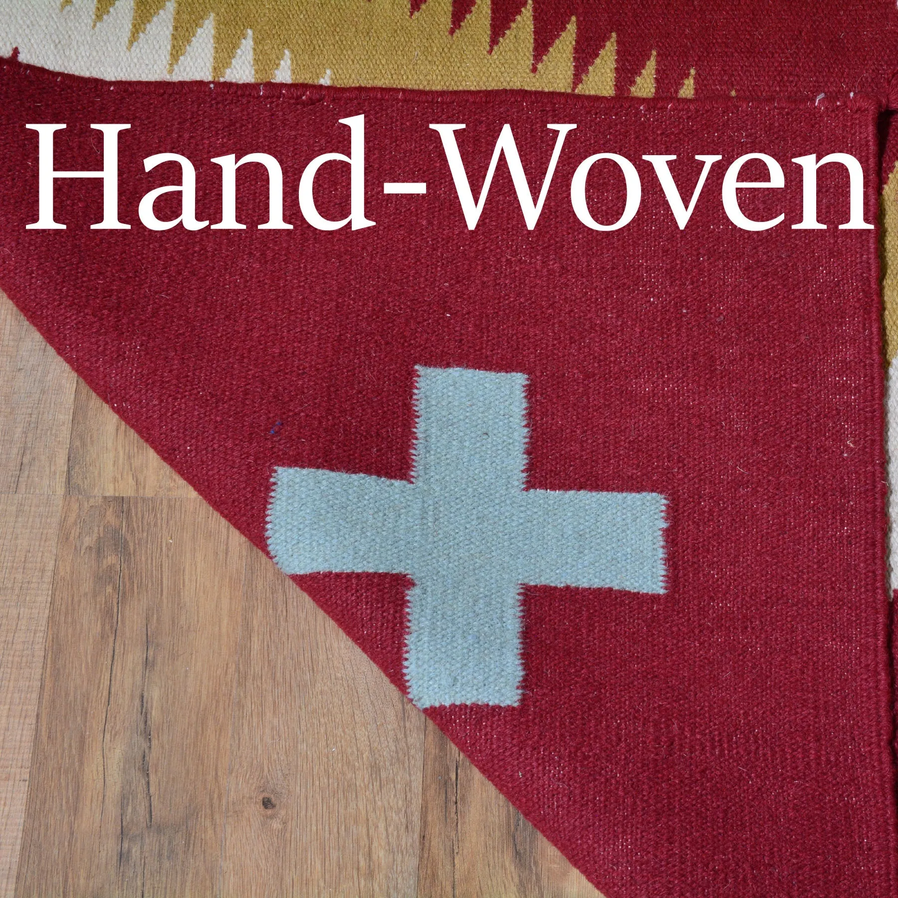 Hand-Woven Reversible Dhurrie Southwestern Design Rug (Size 8.0 X 10.1) Brral-3456