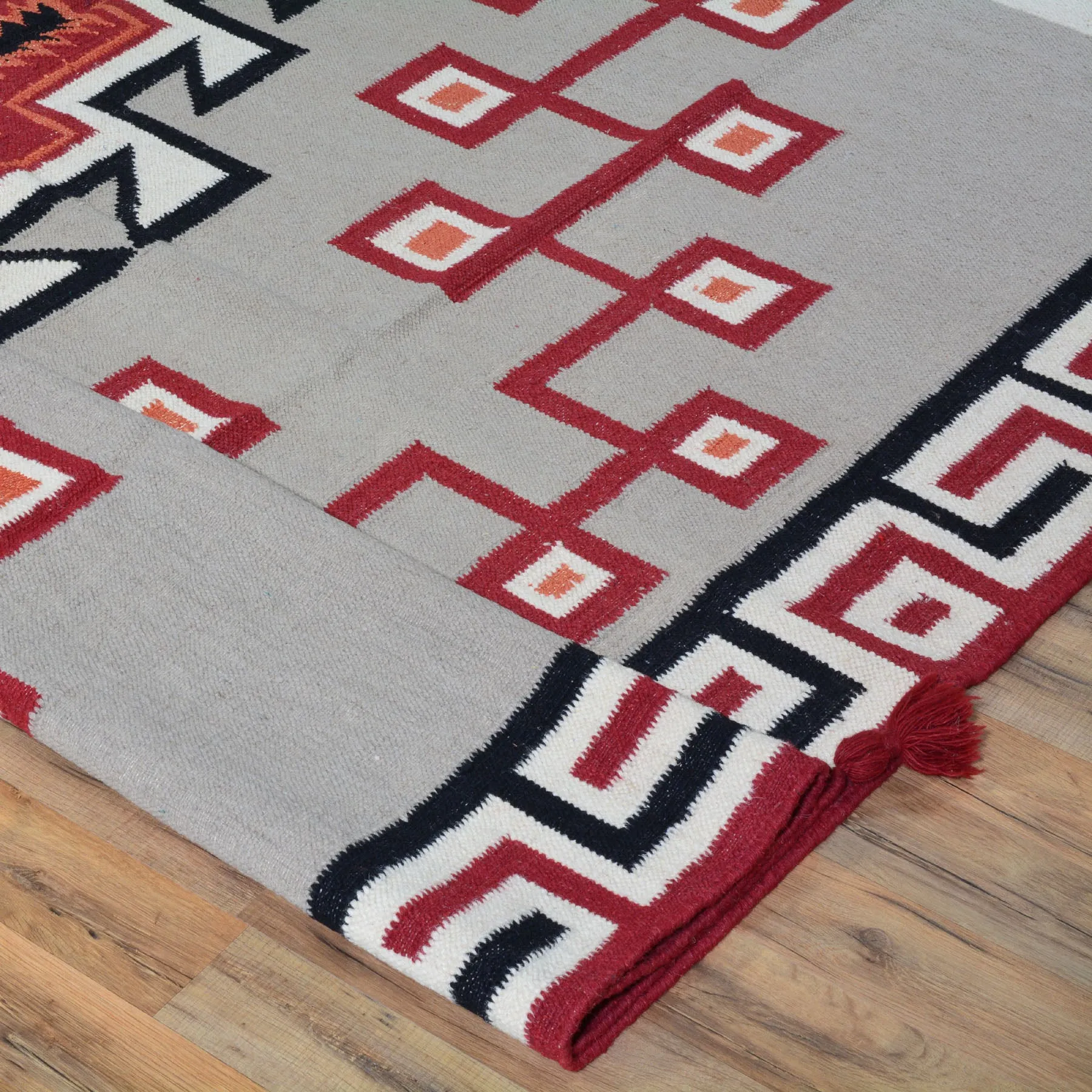 Hand-Woven Reversible Navajo Style Handmade Wool Rug (Size 8.0 X 10.0) Cwral-6924