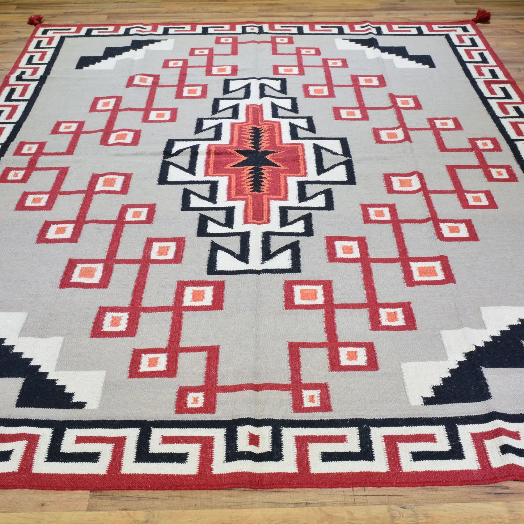 Hand-Woven Reversible Navajo Style Handmade Wool Rug (Size 8.0 X 10.0) Cwral-6924