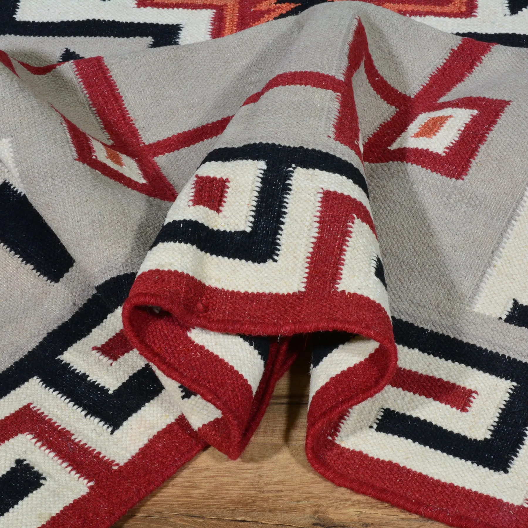 Hand-Woven Reversible Navajo Style Handmade Wool Rug (Size 8.0 X 10.0) Cwral-6924