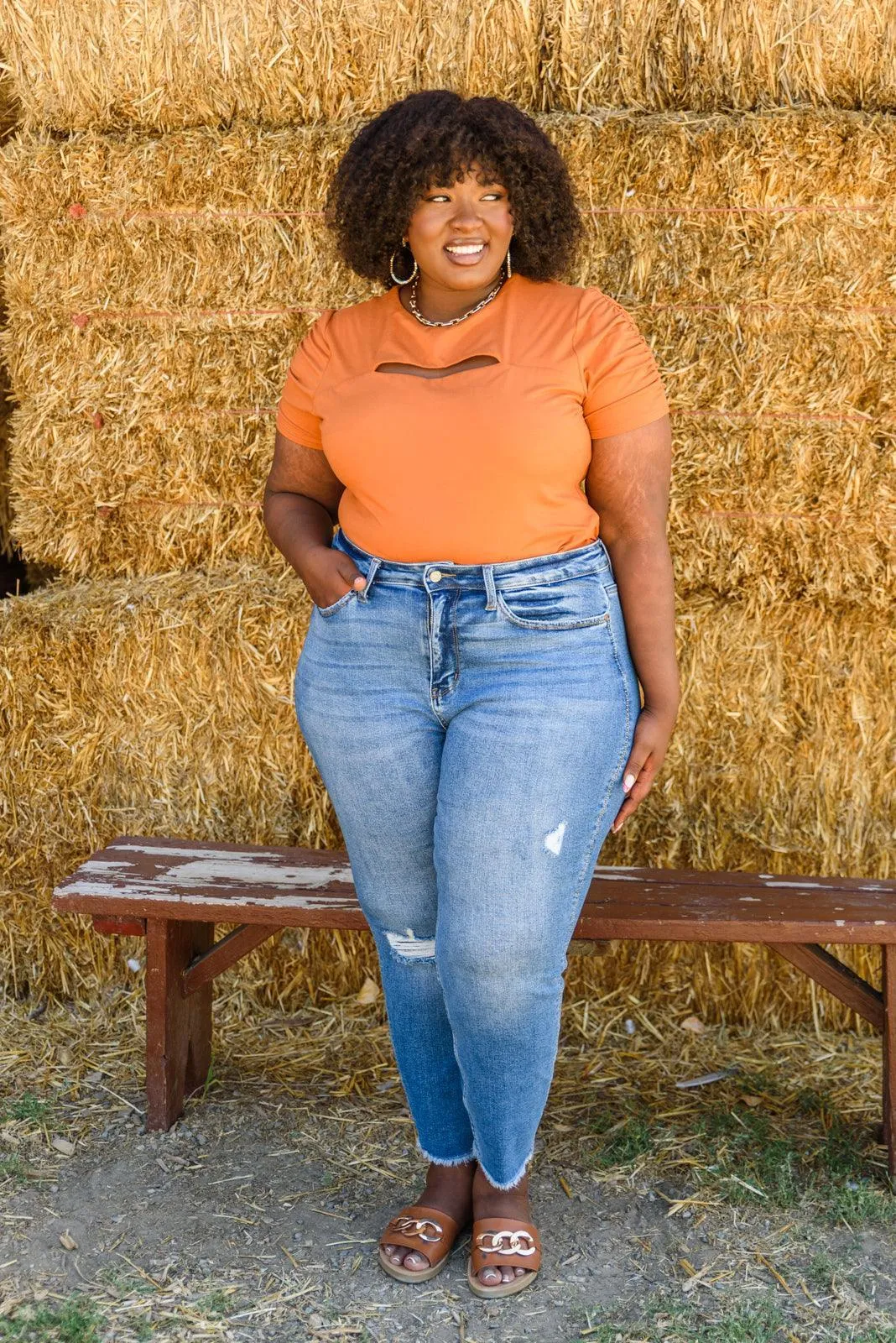 Hazel Blues® | Spare Your Time Bodysuit In Rust
