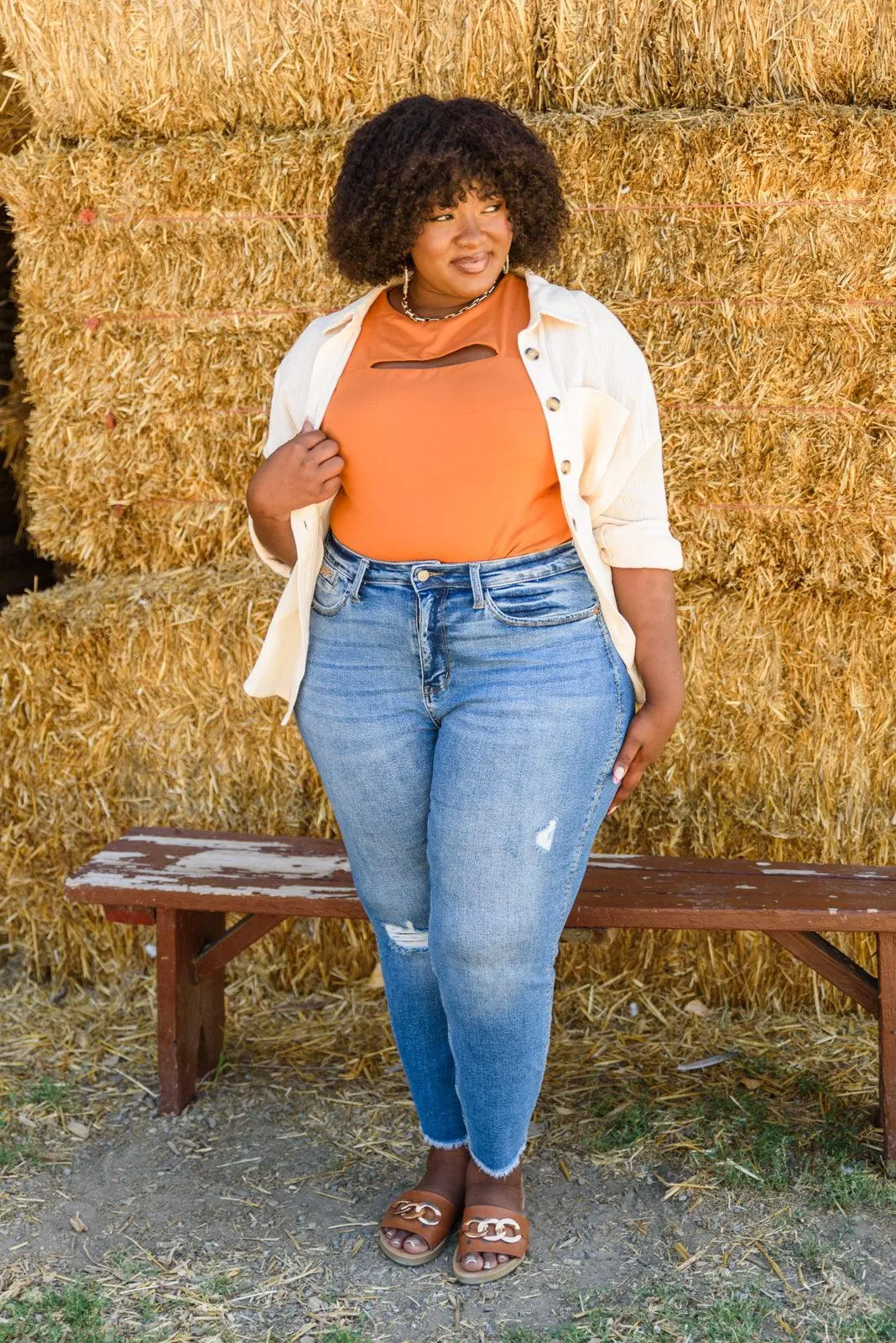 Hazel Blues® | Spare Your Time Bodysuit In Rust