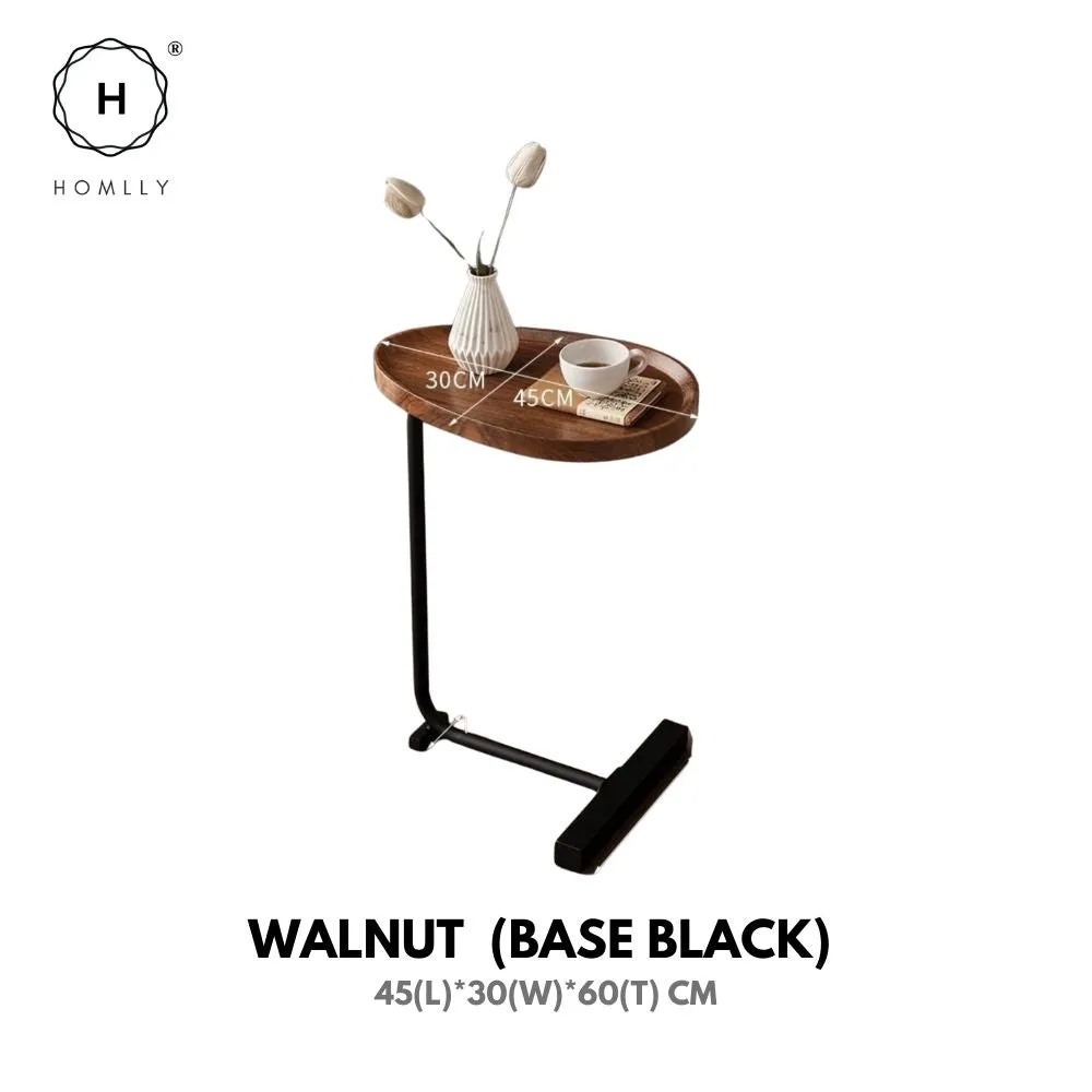 Homlly C-Shaped Minimalist Table Side Sofa Table