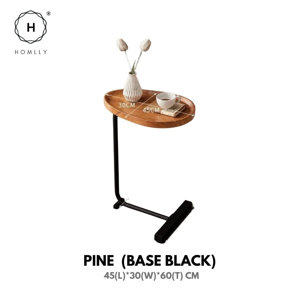Homlly C-Shaped Minimalist Table Side Sofa Table