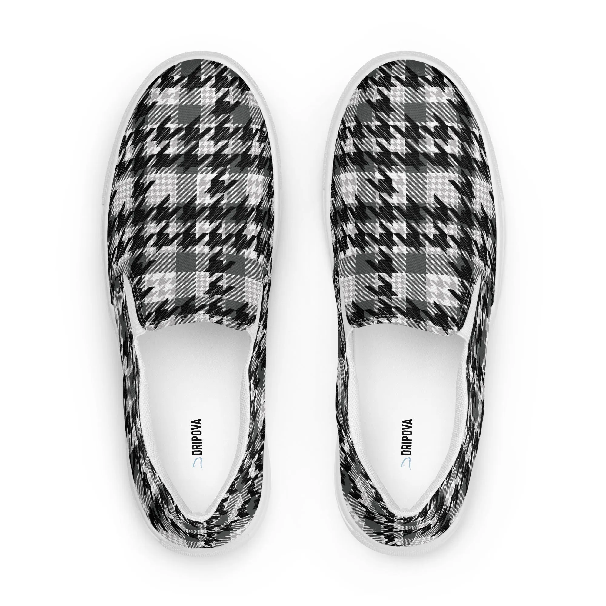 Houndstooth Harmony Slip-on Canvas Shoes