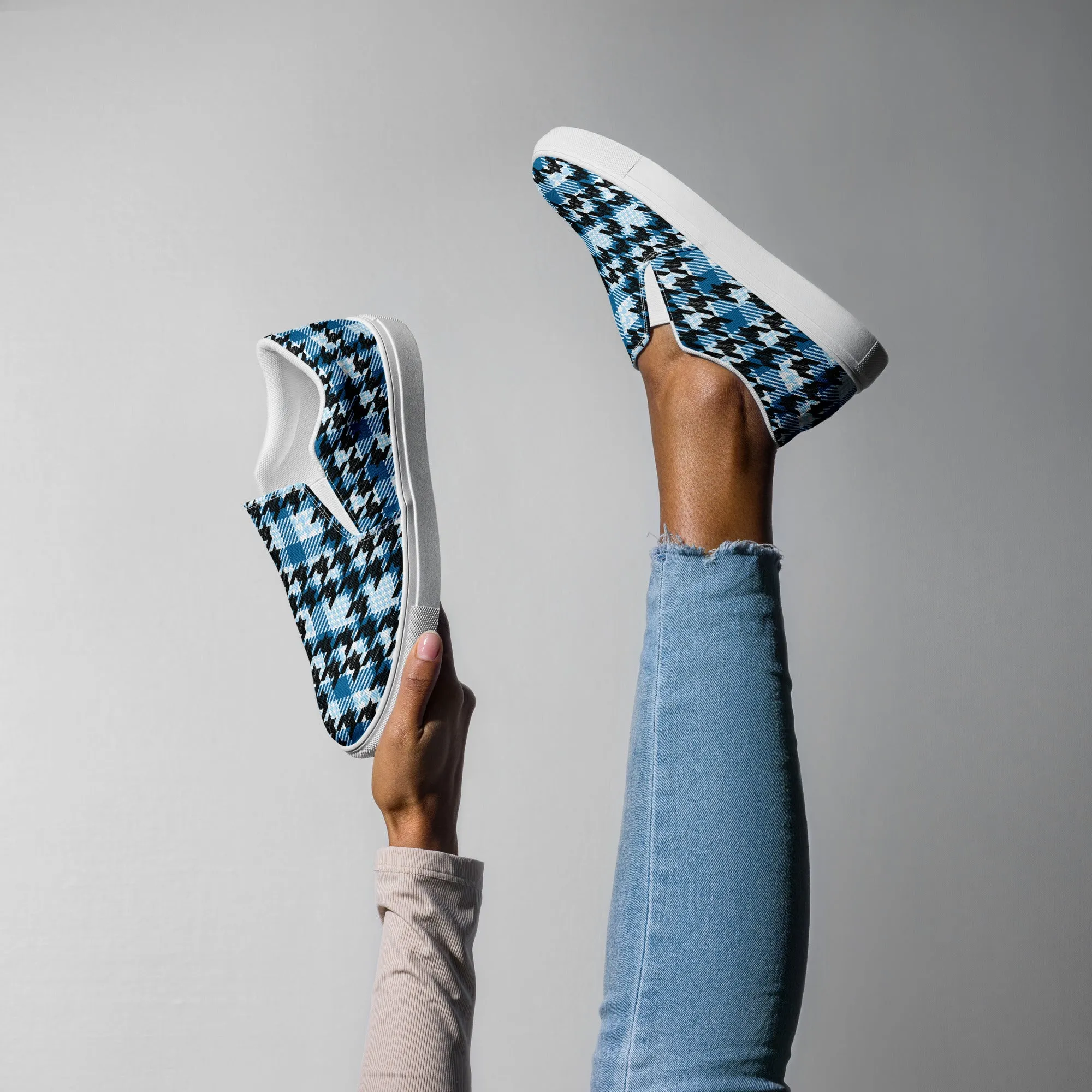 Houndstooth Harmony Slip-on Canvas Shoes