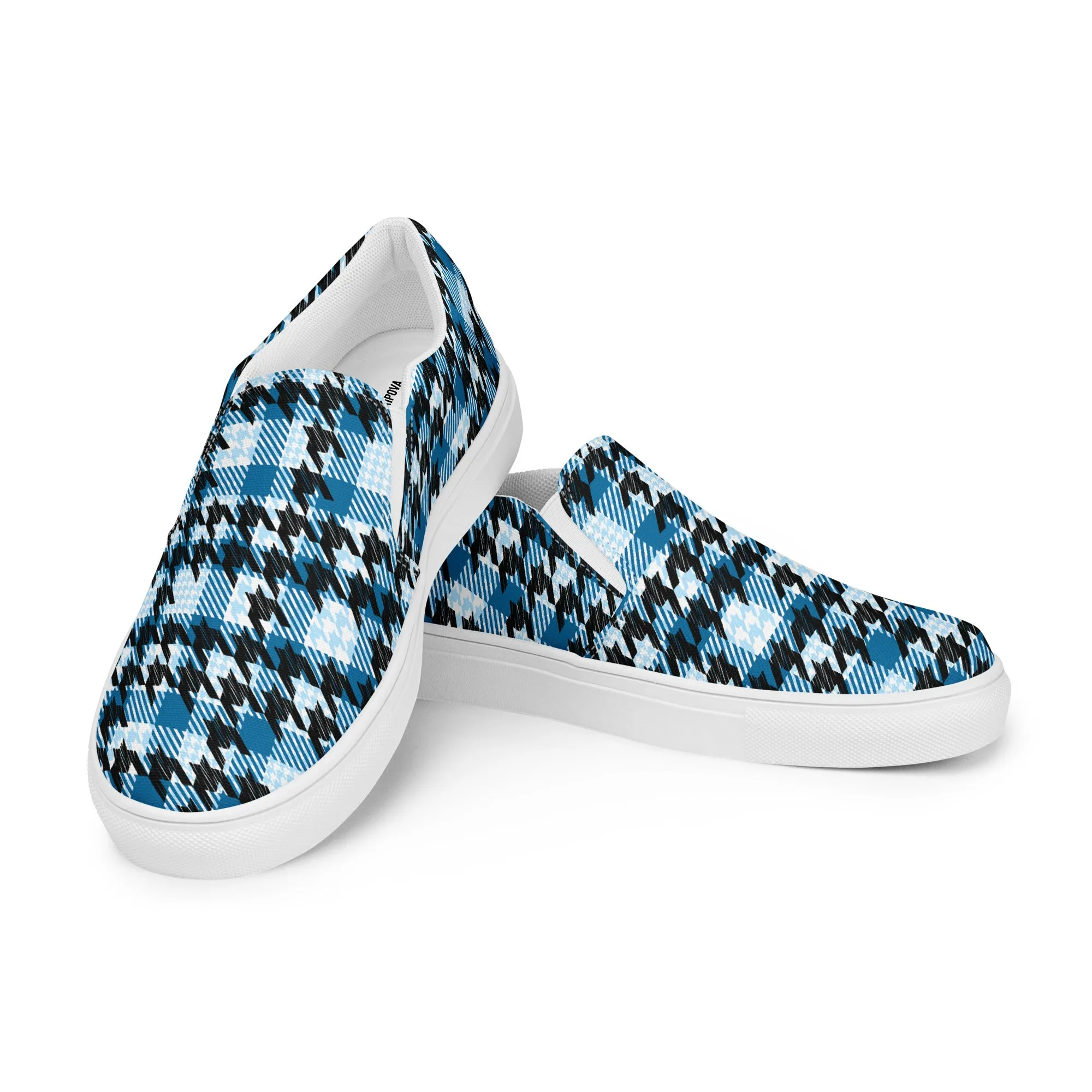 Houndstooth Harmony Slip-on Canvas Shoes