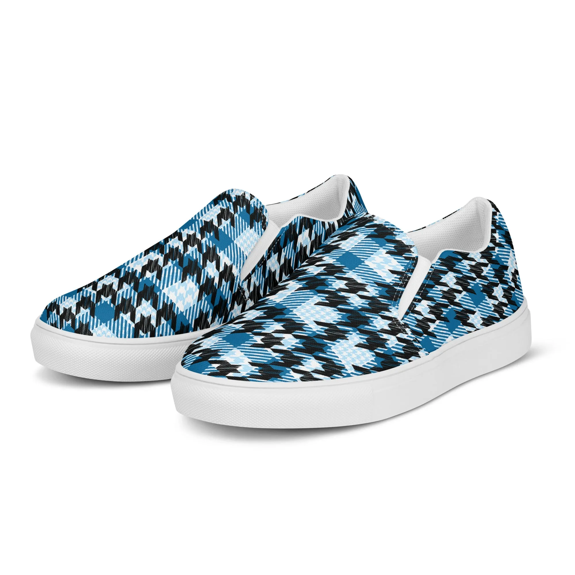 Houndstooth Harmony Slip-on Canvas Shoes