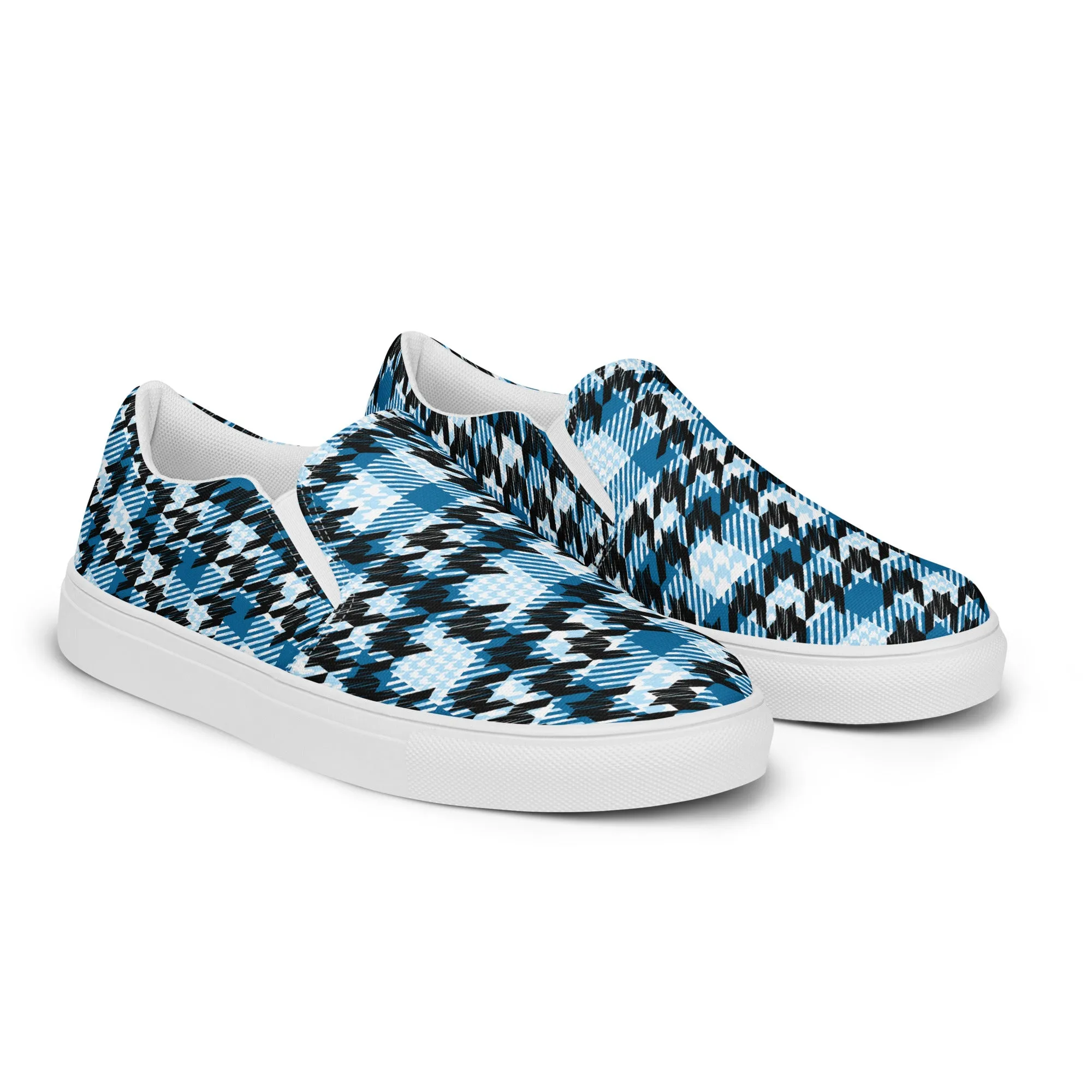 Houndstooth Harmony Slip-on Canvas Shoes